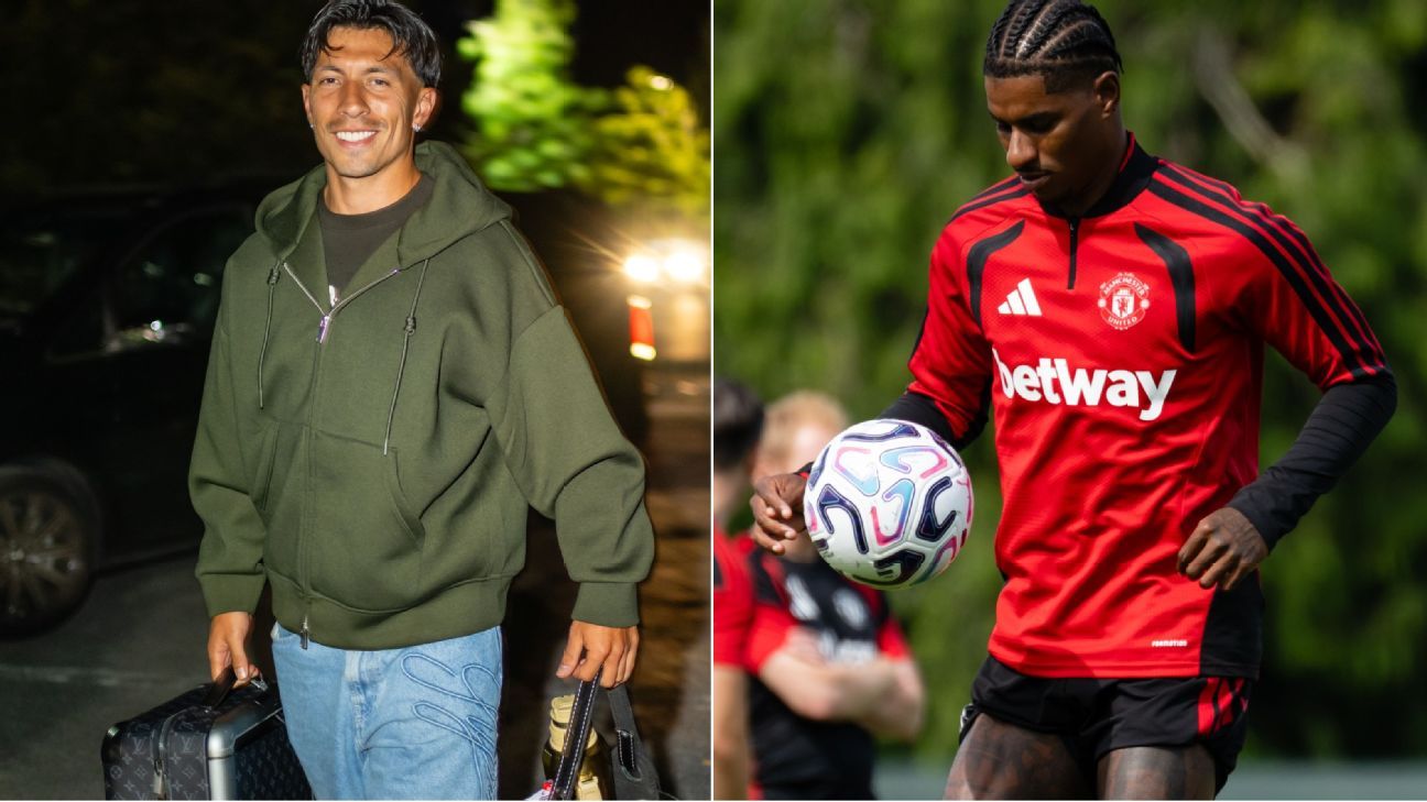 Martínez joins Rashford, Utd teammates at training