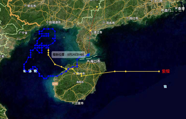 台风“紫檀”在广东徐闻再次登陆 广东广西等地今明天将有强风雨