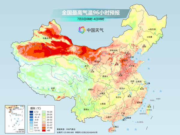 南北齐热！新疆酷热局地或超50℃ 黄淮高温增多华南闷热感强