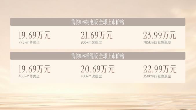 比亚迪海豹08正式上市，售价19.69万元-23.99万元