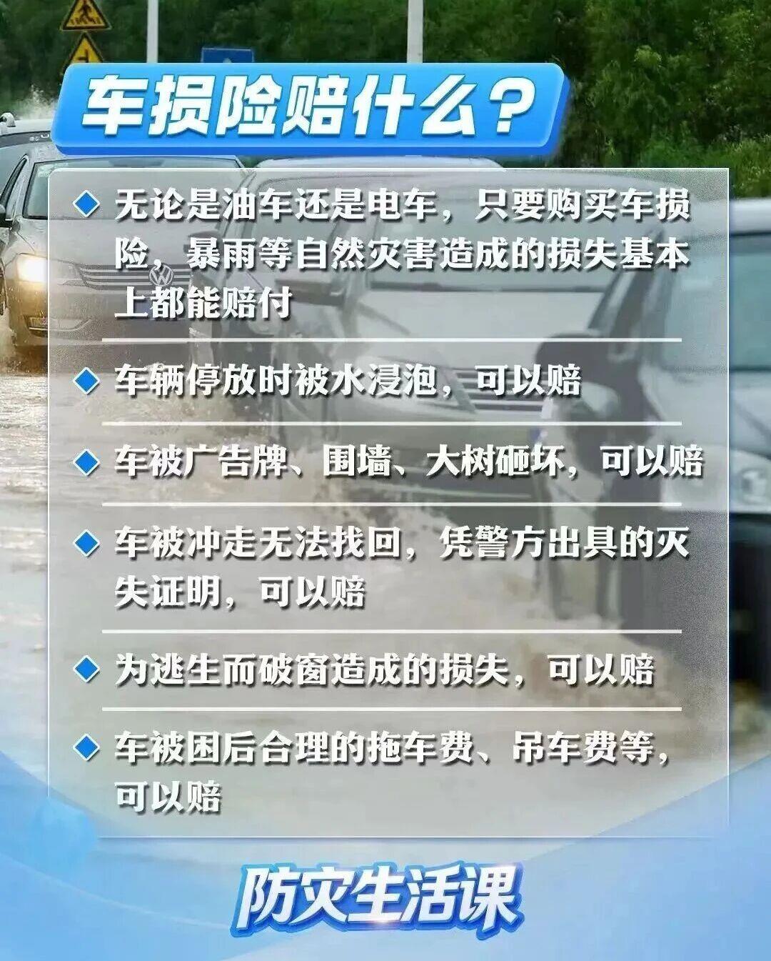 极端天气下车辆被淹、遭遇冰雹，保险怎么赔？赔什么？