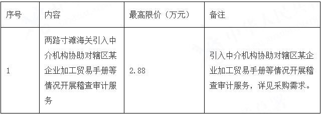 两路寸滩海关引入中介机构协助开展稽查审计服务项目比选公告