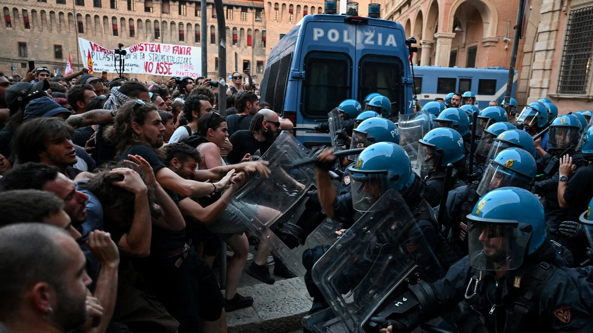 Clashes between police and people protesting Italy arrest death