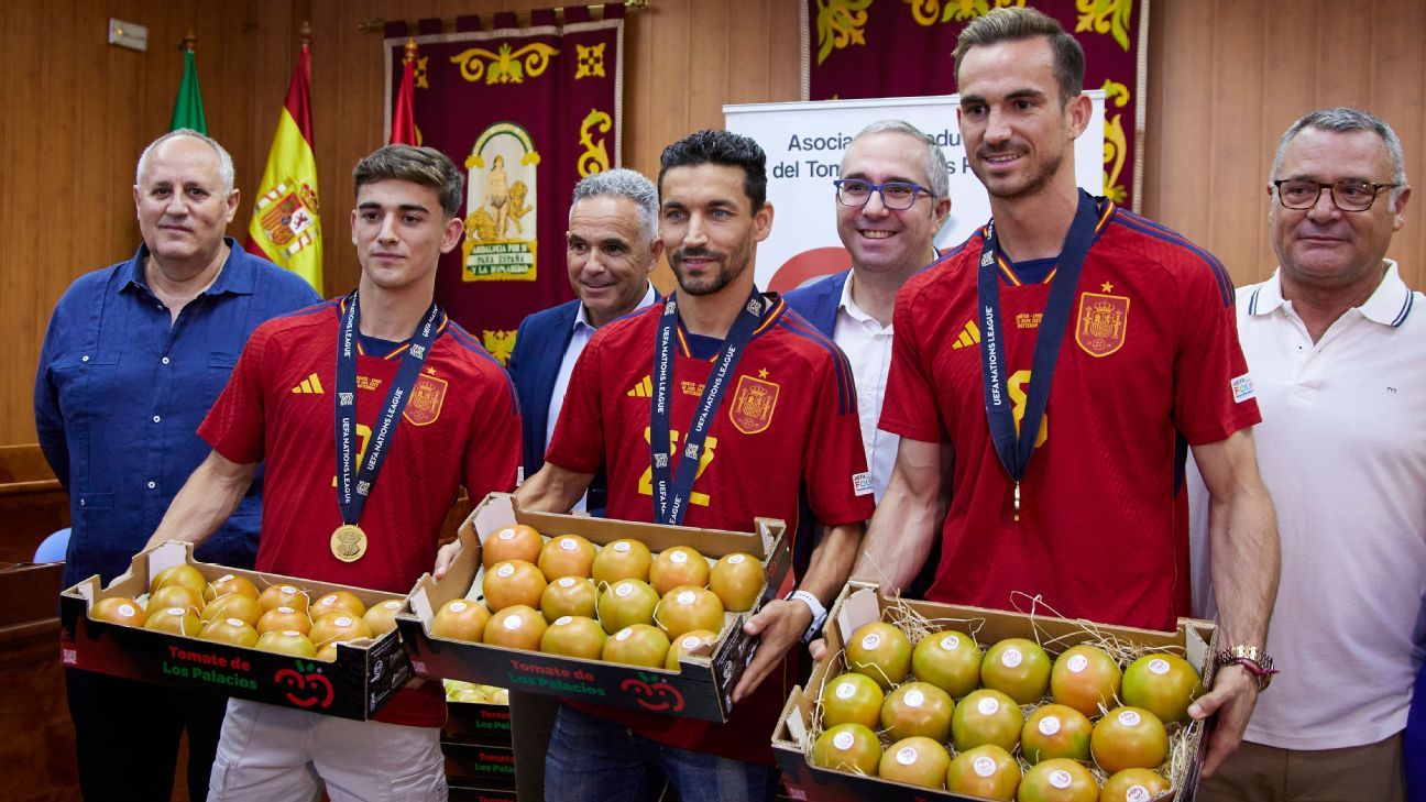 Spain stars awarded tomatoes for World Cup win